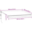 vidaXL burgundi vörös automata behúzható napellenző 350 x 250 cm