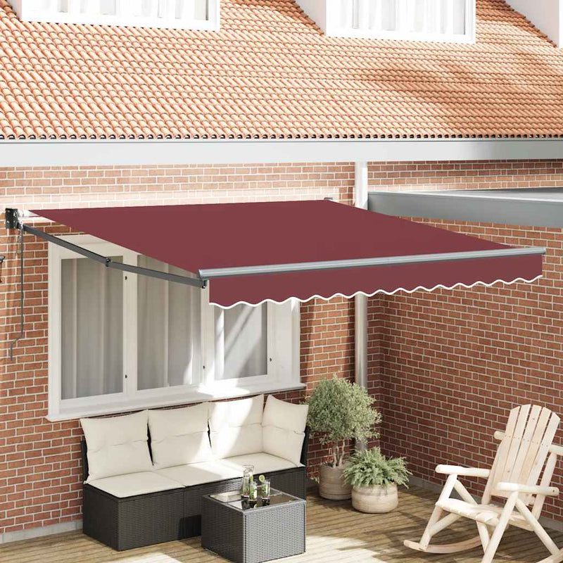 vidaXL burgundi vörös automata kihúzható napellenző 300 x 250 cm