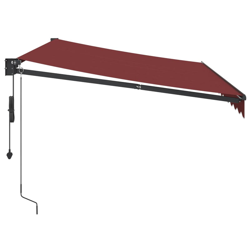 vidaXL burgundi vörös automata behúzható napellenző 350 x 250 cm