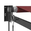 vidaXL burgundi vörös automata behúzható napellenző 350 x 250 cm