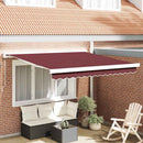 vidaXL burgundi vörös kézzel kihúzható napellenző 300 x 250 cm