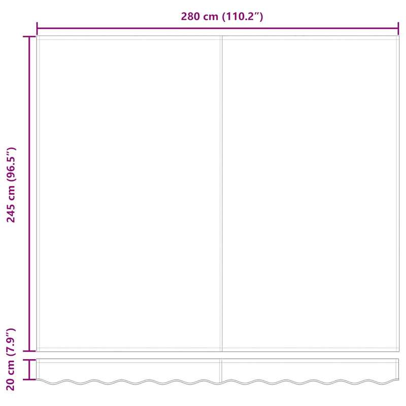 vidaXL burgundi vörös kézzel kihúzható napellenző 300 x 250 cm