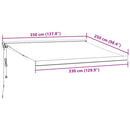 vidaXL burgundi vörös automata behúzható napellenző 350 x 250 cm