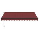 vidaXL burgundi vörös kézzel kihúzható napellenző 350 x 250 cm