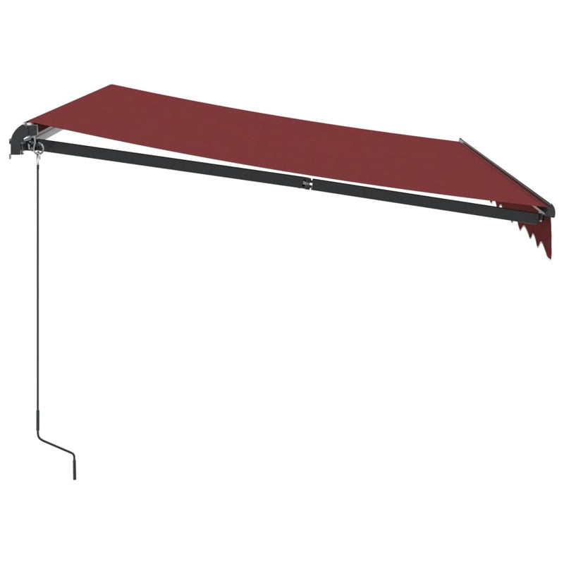 vidaXL burgundi vörös kézzel kihúzható LED-es napellenző 300 x 250 cm