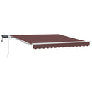 vidaXL barna kézzel kihúzható LED-es napellenző 300 x 250 cm