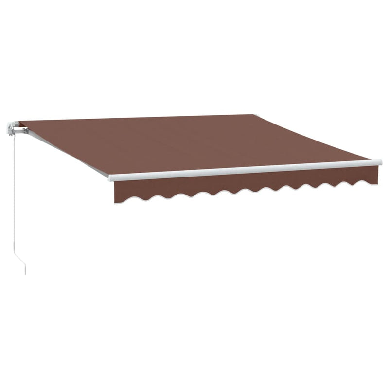 vidaXL barna kézzel kihúzható LED-es napellenző 300 x 250 cm