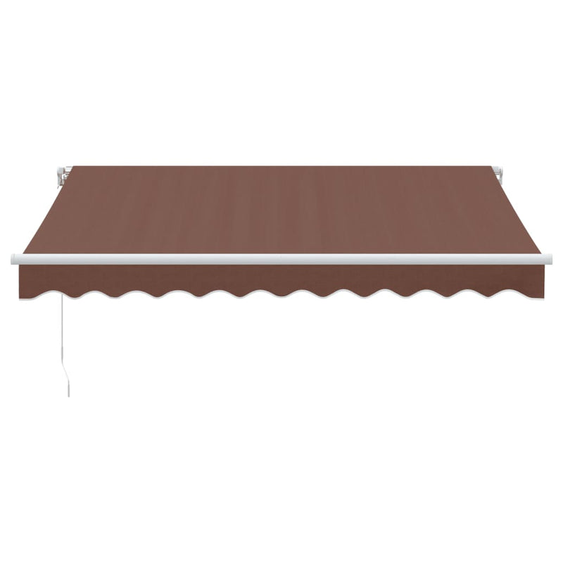 vidaXL barna kézzel kihúzható LED-es napellenző 300 x 250 cm