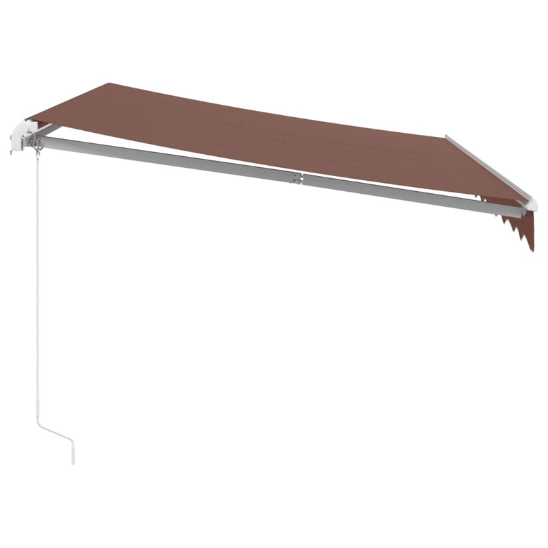 vidaXL barna kézzel kihúzható LED-es napellenző 300 x 250 cm