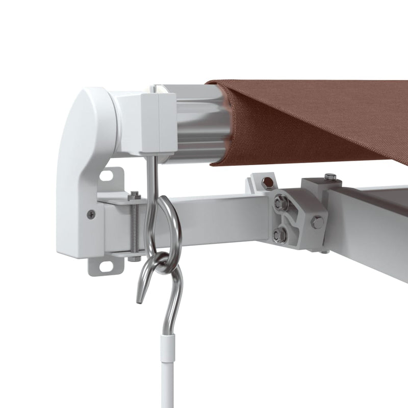 vidaXL barna kézzel kihúzható LED-es napellenző 300 x 250 cm