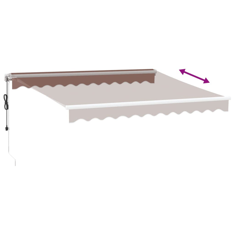 vidaXL barna automata kihúzható napellenző 300x250 cm