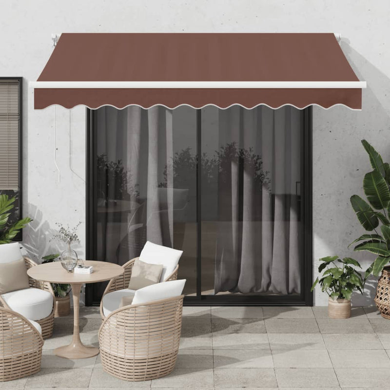 vidaXL barna automata kihúzható napellenző 300x250 cm