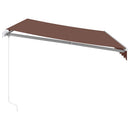 vidaXL barna kézzel kihúzható LED-es napellenző 350 x 250 cm
