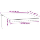 vidaXL barna kézzel kihúzható LED-es napellenző 350 x 250 cm
