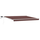 vidaXL barna kézzel kihúzható LED-es napellenző 400 x 300 cm