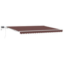 vidaXL barna kézzel kihúzható LED-es napellenző 450 x 300 cm