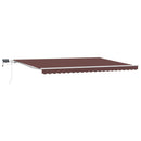 vidaXL barna kézzel kihúzható LED-es napellenző 500 x 300 cm