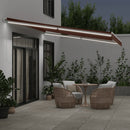 vidaXL barna kézzel kihúzható LED-es napellenző 450 x 350 cm