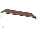 vidaXL barna automata kihúzható LED-es napellenző 400x350 cm