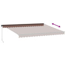 vidaXL barna kézzel kihúzható LED-es napellenző 450 x 350 cm