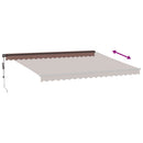 vidaXL barna automata kihúzható LED-es napellenző 450x350 cm