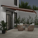 vidaXL barna kézzel kihúzható LED-es napellenző 500 x 350 cm