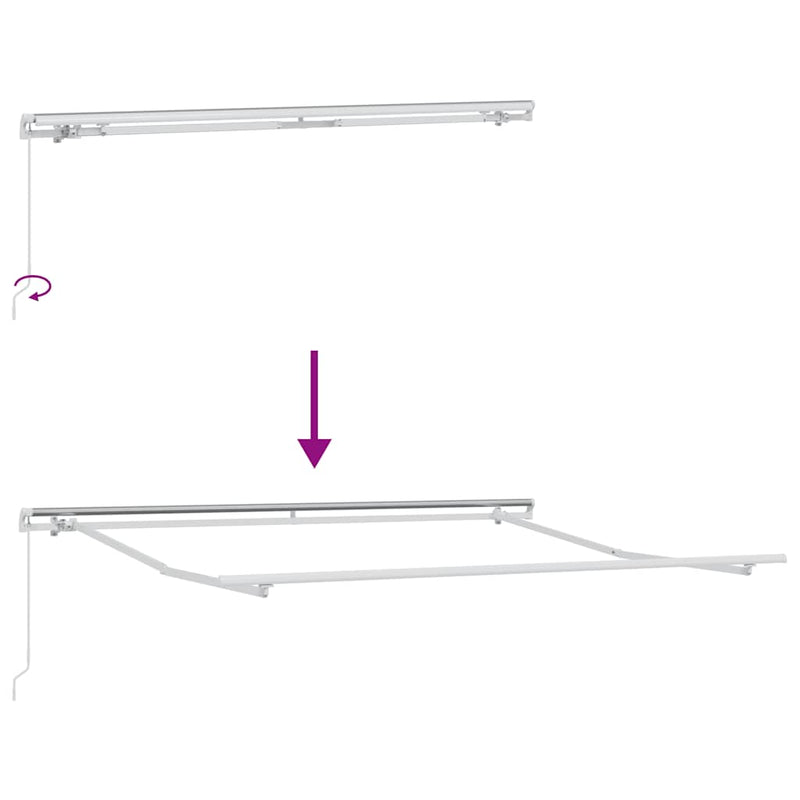 vidaXL barna kézzel kihúzható napellenző 300 x 250 cm