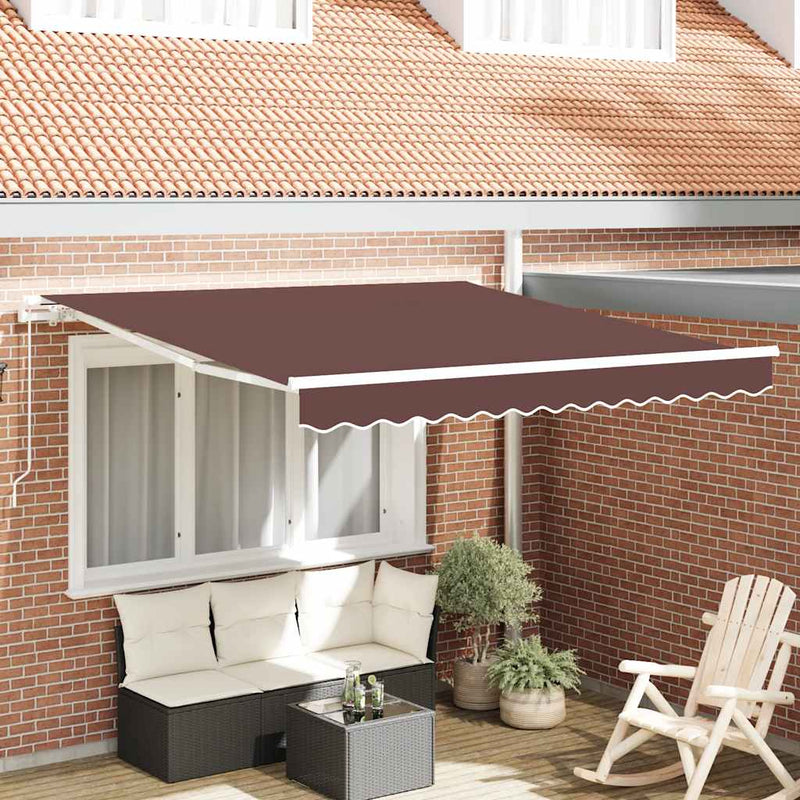 vidaXL barna kézzel kihúzható napellenző 300 x 250 cm