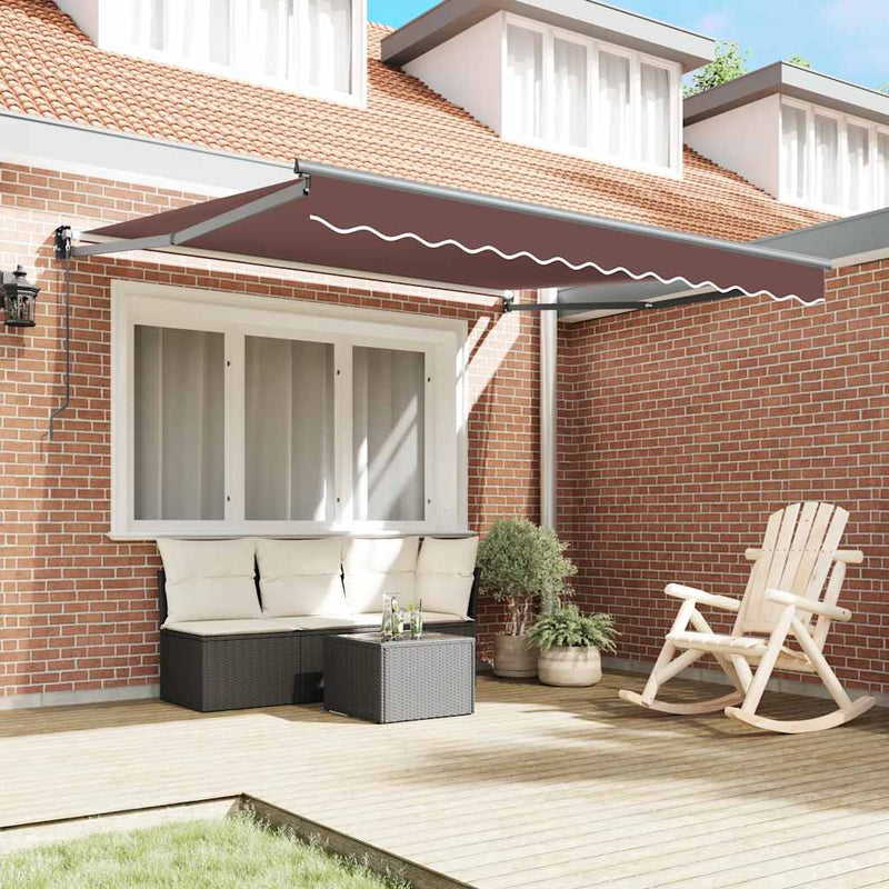 vidaXL barna kézzel kihúzható napellenző 300 x 250 cm