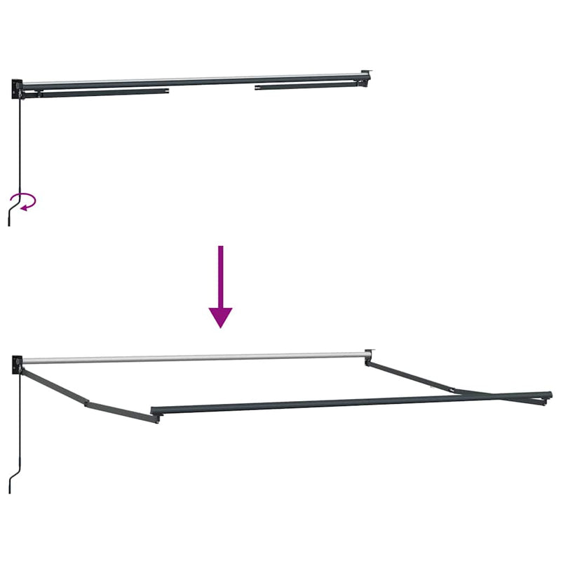 vidaXL barna kézzel kihúzható napellenző 300 x 250 cm