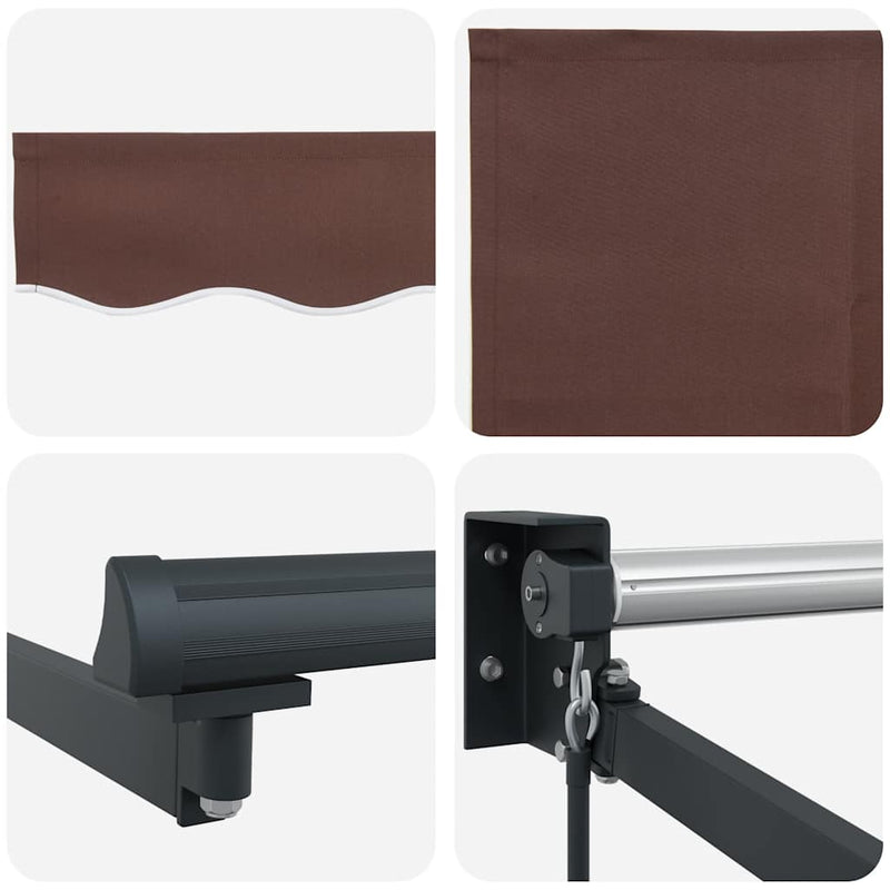 vidaXL barna kézzel kihúzható napellenző 300 x 250 cm