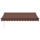 vidaXL barna kézzel kihúzható napellenző 350 x 250 cm