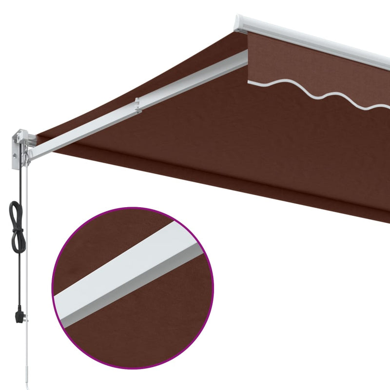 vidaXL barna automata kihúzható napellenző 300x250 cm