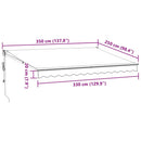 vidaXL barna automata kihúzható napellenző 350 x 250 cm