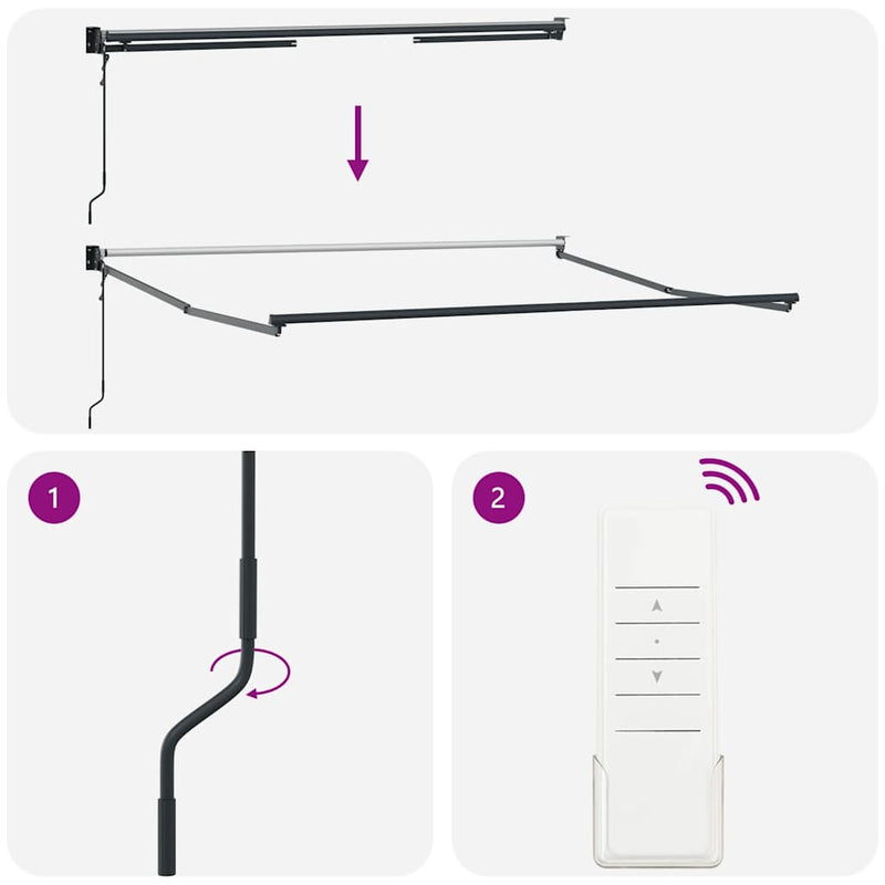 vidaXL barna automata kihúzható napellenző 300x250 cm