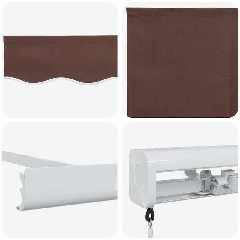 vidaXL barna kézzel kihúzható napellenző 300 x 250 cm