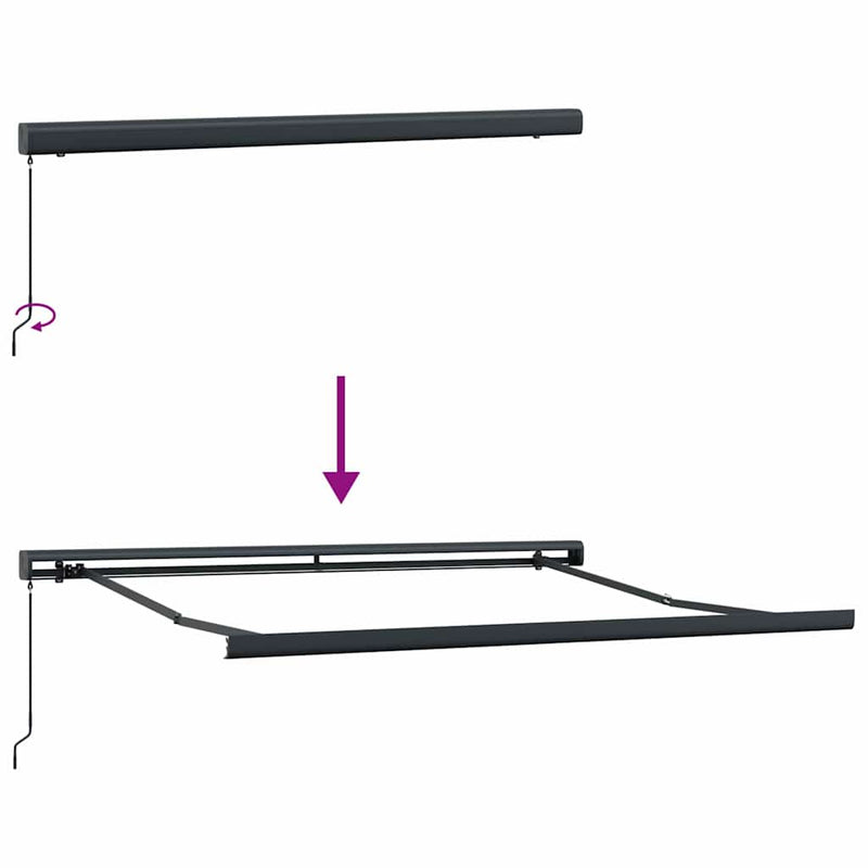 vidaXL barna kézzel kihúzható napellenző 300 x 250 cm