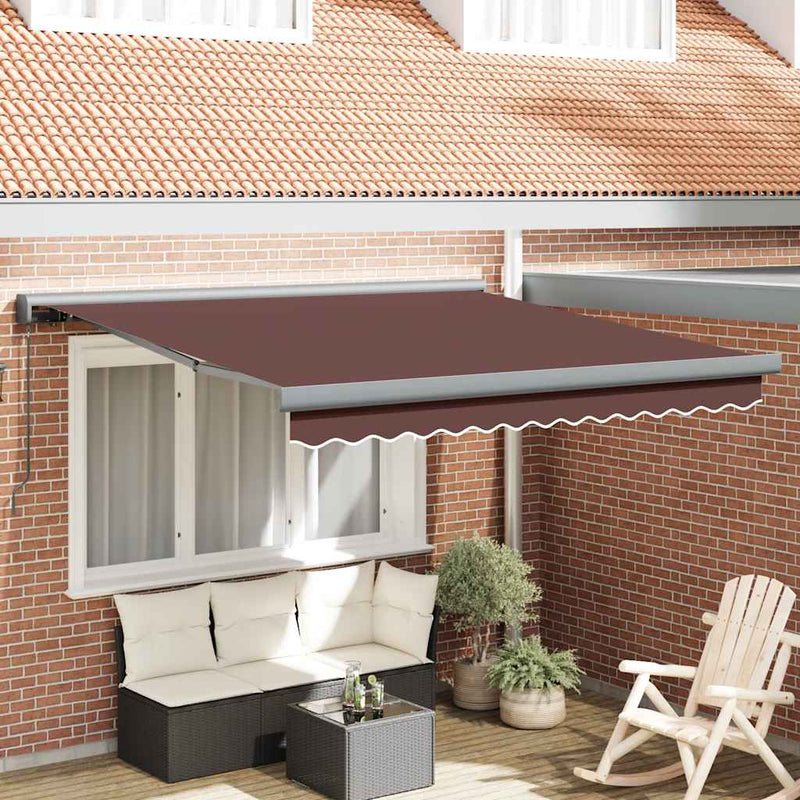 vidaXL barna kézzel kihúzható napellenző 300 x 250 cm