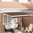 vidaXL barna automata kihúzható napellenző 300x250 cm