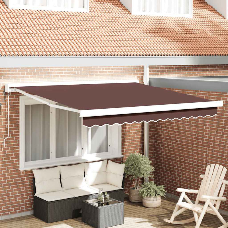 vidaXL barna automata kihúzható napellenző 300x250 cm