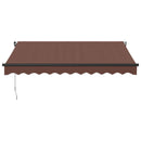 vidaXL barna kézzel kihúzható LED-es napellenző 300 x 250 cm
