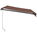 vidaXL barna kézzel kihúzható LED-es napellenző 300 x 250 cm