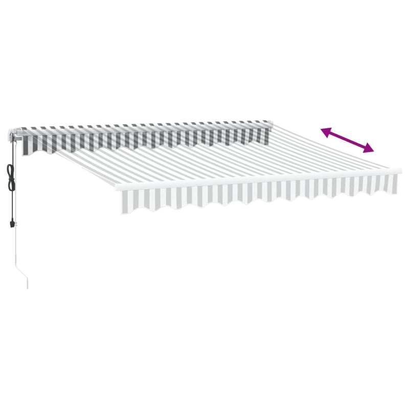 vidaXL antracitszürke-fehér automata kihúzható napellenző 300x250 cm
