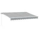 vidaXL antracitszürke-fehér LED-es kézi napellenző 350 x 250 cm