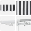 vidaXL antracitszürke-fehér LED-es kézi napellenző 400 x 300 cm