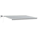 vidaXL antracitszürke-fehér LED-es kézi napellenző 450 x 300 cm