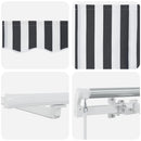 vidaXL antracitszürke-fehér LED-es kézi napellenző 450 x 300 cm
