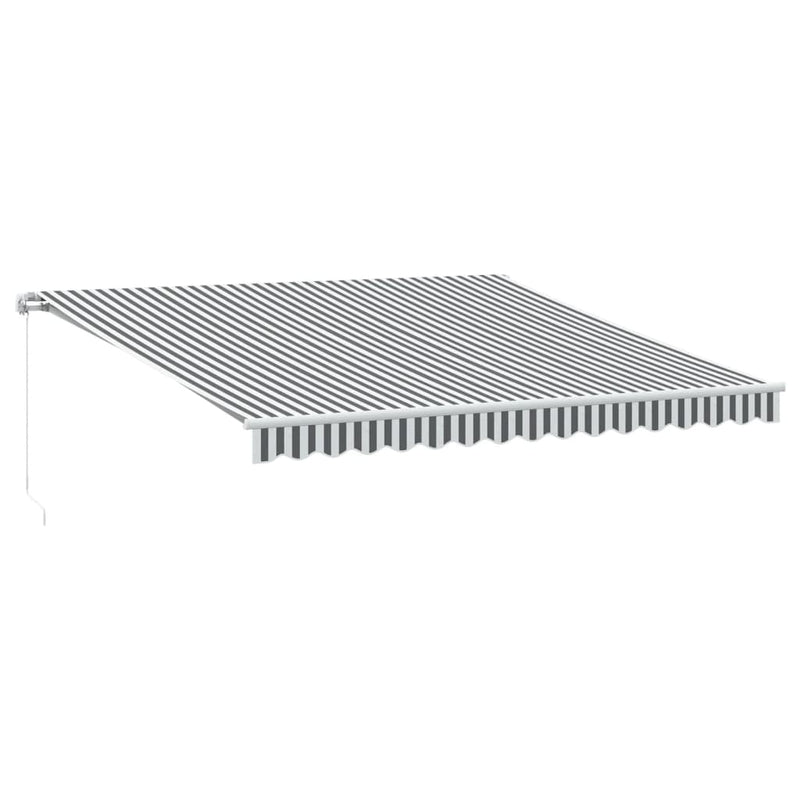 vidaXL antracitszürke-fehér kézzel kihúzható napellenző 400 x 350 cm