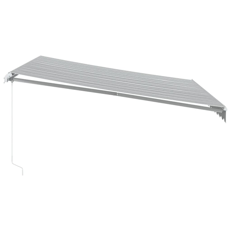 vidaXL antracitszürke-fehér kézzel kihúzható napellenző 400 x 350 cm