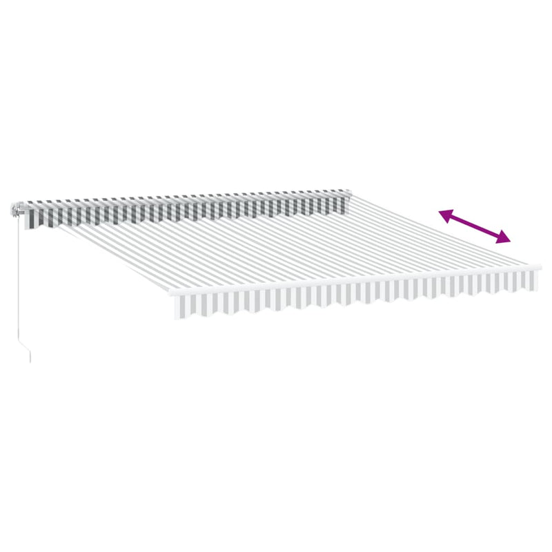 vidaXL antracitszürke-fehér kézzel kihúzható napellenző 400 x 350 cm